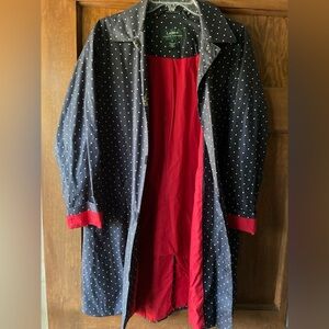 Ralph Lauren Navy Polka Dot Women's Coat. Size M.